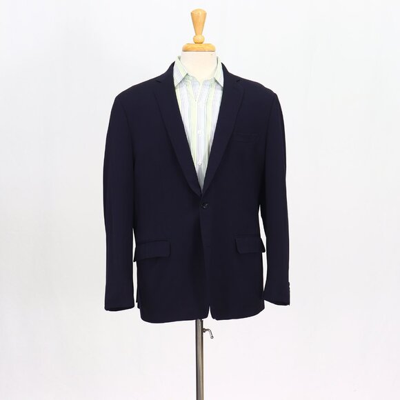 John W. Nordstrom 46R Navy Blazer Sport Coat Jacket 2-Button Solid Y725